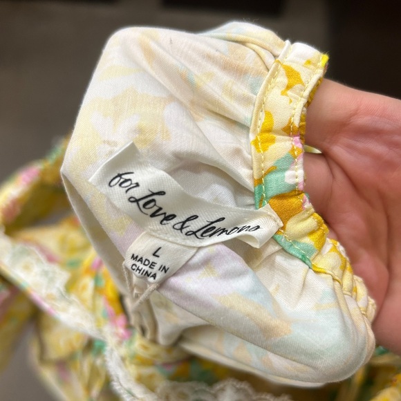 FOR LOVE & LEMONS TAMRA MINI DRESS IN YELLOW - Picture 3 of 4